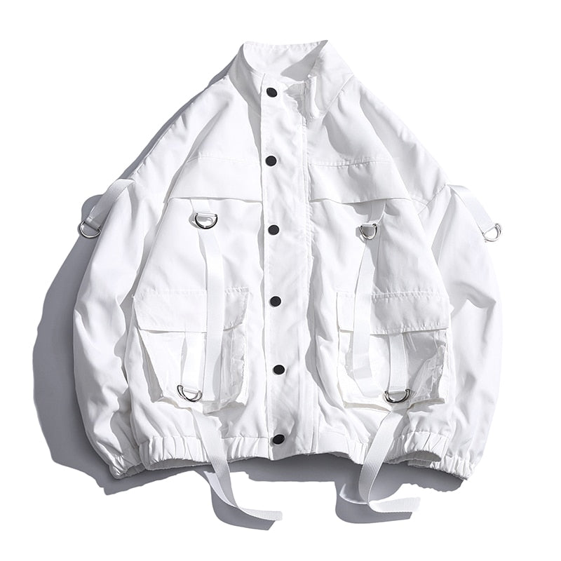 Big Pocket Ribbon Bomber Jacket | AJ-101