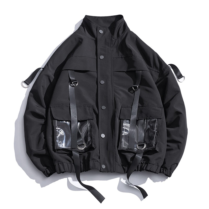Big Pocket Ribbon Bomber Jacket | AJ-101