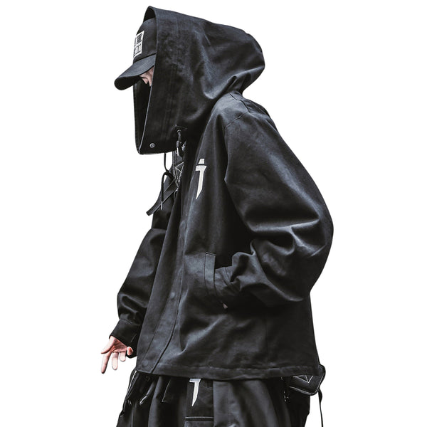 Oversized Turtleneck Zip Up Hoodie - Streetwear / Techwear | AJ-111