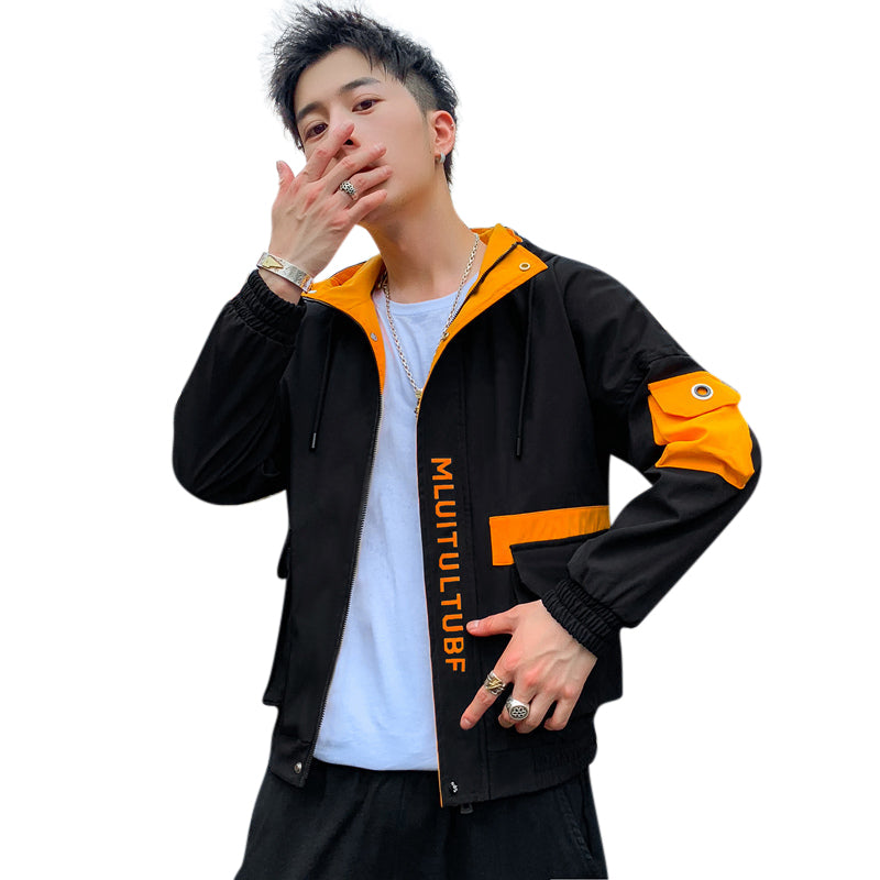 High Contrast Hooded Military Windbreaker - Streetwear / Techwear | AJ-103