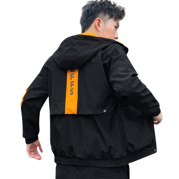 High Contrast Hooded Military Windbreaker - Streetwear / Techwear | AJ-103