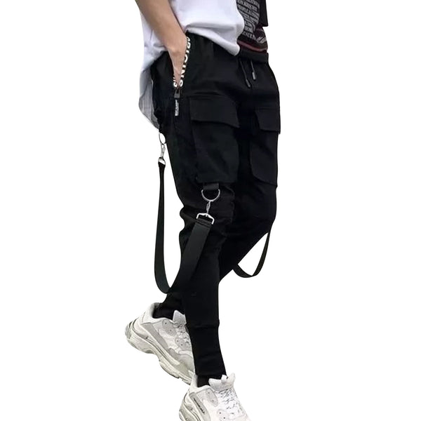 Black Thin Suspender Pants | AP-101