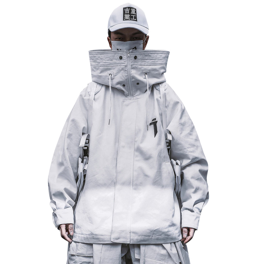 Oversized Turtleneck Zip Up Hoodie - Streetwear / Techwear Oversized Turtleneck Zip Up Hoodie - Streetwear / Techwear